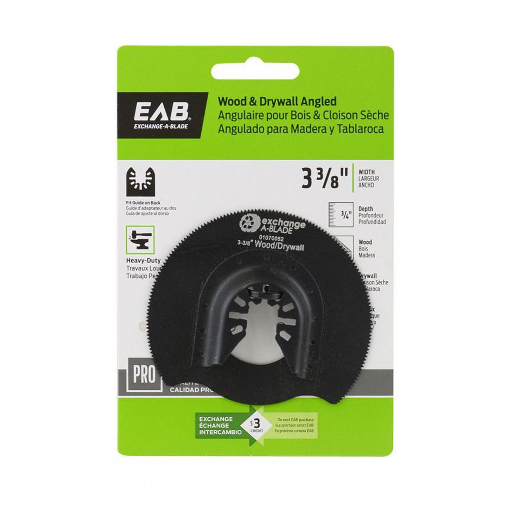 3 3/8&#34; HCS Angled (Wood & Drywall) Professional Oscillating Accessory<span class=' ItemWarning' style='display:block;'>Item is usually in stock, but we&#39;ll be in touch if there&#39;s a problem<br /></span>