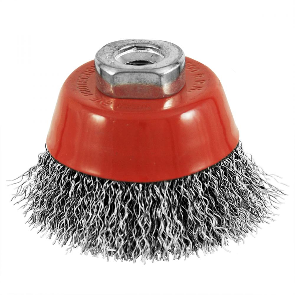 2 1/2&#34; x M10 x 1.25 Arbor Carbon Steel Crimped Cleaning & Polishing Wire Cup<span class=' ItemWarning' style='display:block;'>Item is usually in stock, but we&#39;ll be in touch if there&#39;s a problem<br /></span>