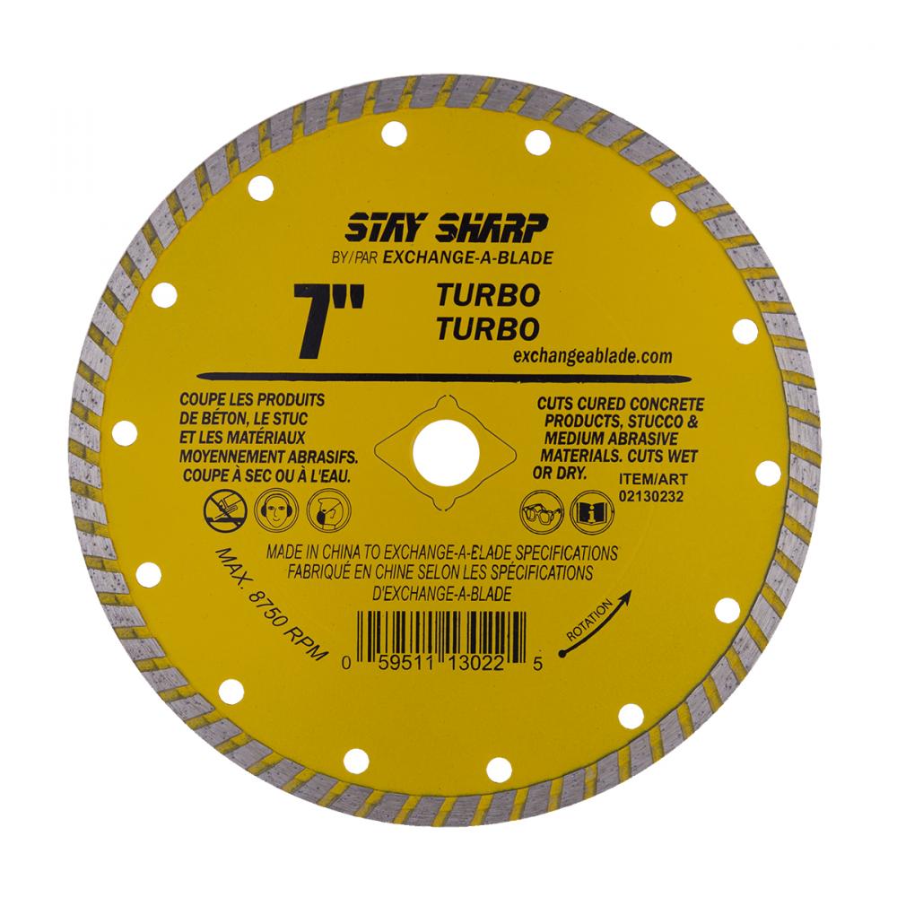 7&#34; Turbo Rim Concrete Yellow Diamond Blade<span class=' ItemWarning' style='display:block;'>Item is usually in stock, but we&#39;ll be in touch if there&#39;s a problem<br /></span>