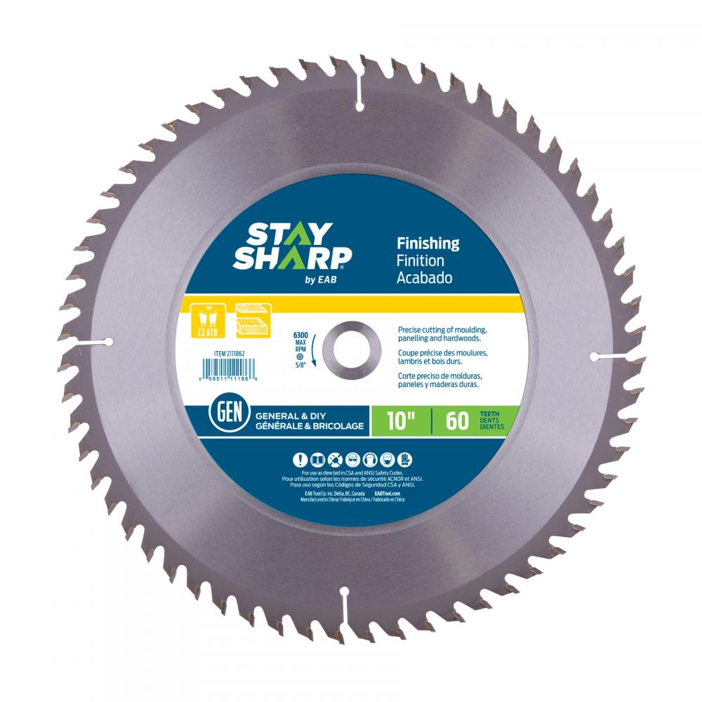 10&#34; x 60 Teeth Finishing Saw Blade<span class=' ItemWarning' style='display:block;'>Item is usually in stock, but we&#39;ll be in touch if there&#39;s a problem<br /></span>