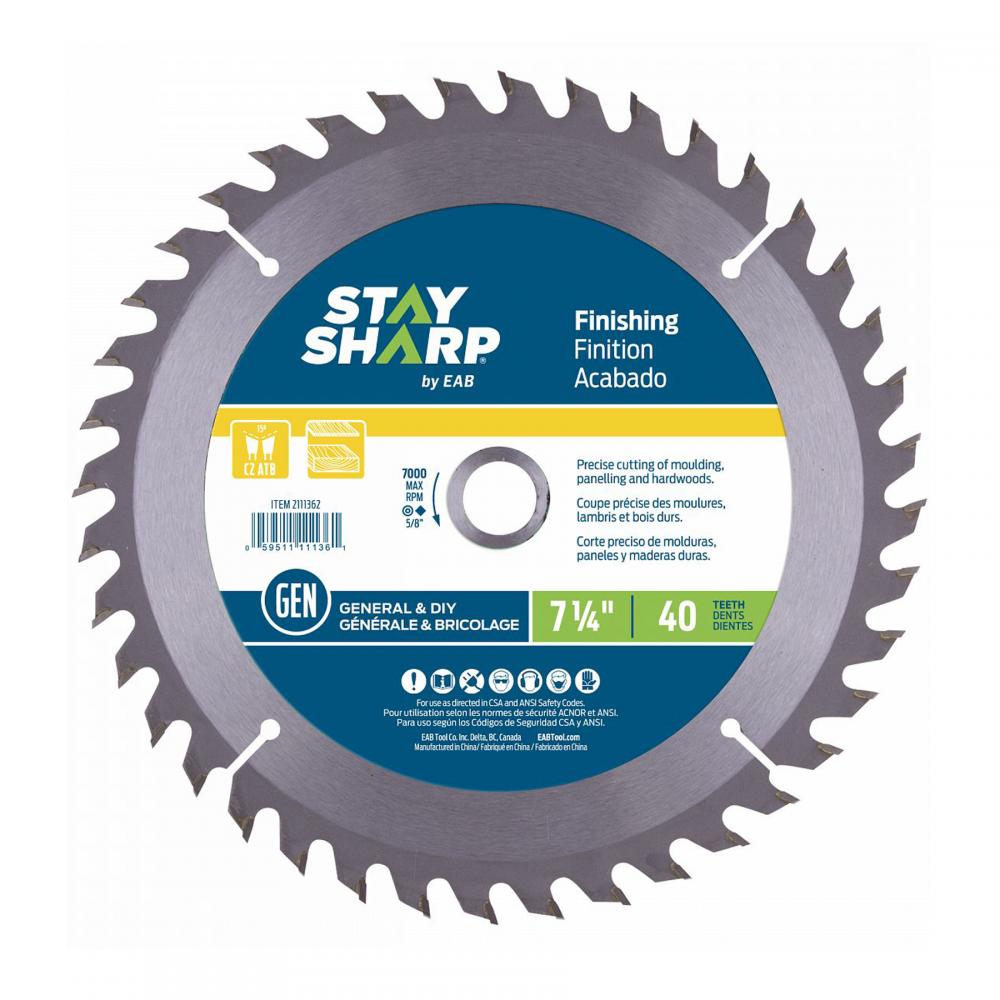 7 1/4&#34; x 40 Teeth Finishing Saw Blade<span class=' ItemWarning' style='display:block;'>Item is usually in stock, but we&#39;ll be in touch if there&#39;s a problem<br /></span>