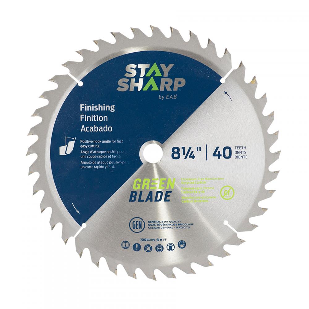 8 1/4&#34; x 40 Teeth Finishing Green Blade Saw Blade<span class=' ItemWarning' style='display:block;'>Item is usually in stock, but we&#39;ll be in touch if there&#39;s a problem<br /></span>