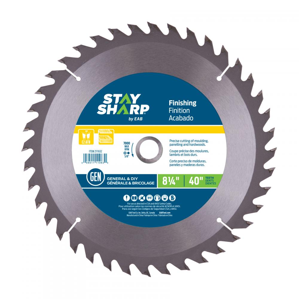 8 1/4&#34; x 40 Teeth Finishing Saw Blade<span class=' ItemWarning' style='display:block;'>Item is usually in stock, but we&#39;ll be in touch if there&#39;s a problem<br /></span>