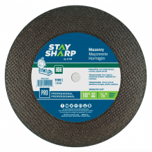 EAB 2141212 - 10" x 1/8"   Masonry Cutting Flat Wheel Type 1