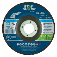 EAB 2160312 - 4 1/2" x 3/64"  Depressed Center Wheel Metal Cutting Flat Wheel Type 27 Ultra Thin