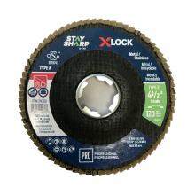 EAB 2143120 - 4 1/2" x 120 Grit X-Lock Quick Change Sanding & Cleaning Flap Disc Type 27