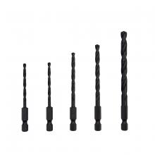 EAB 3241213 - 1/8"(2), 5/32", 3/16", 1/4"  Wood Impact Hex Shank Industrial Drill Bit (5 Pc Multip