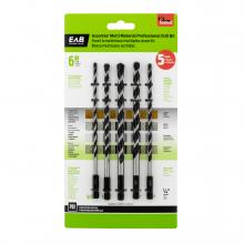 EAB 1040082 - Assorted x  6" Specialty Multi Material Professional Drill Bit (5 Pc Multipack)