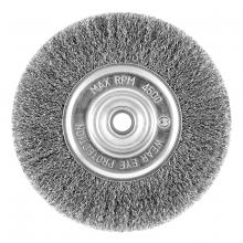 EAB 2160448 - 6" x 5/8" - 1/2" Arbor Carbon Steel Crimped Coarse Cleaning & Polishing Wire Wheel