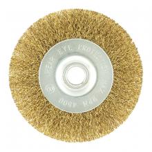 EAB 2160446 - 4" x 1/2" Arbor Brass Crimped Fine Cleaning & Polishing Wire Wheel