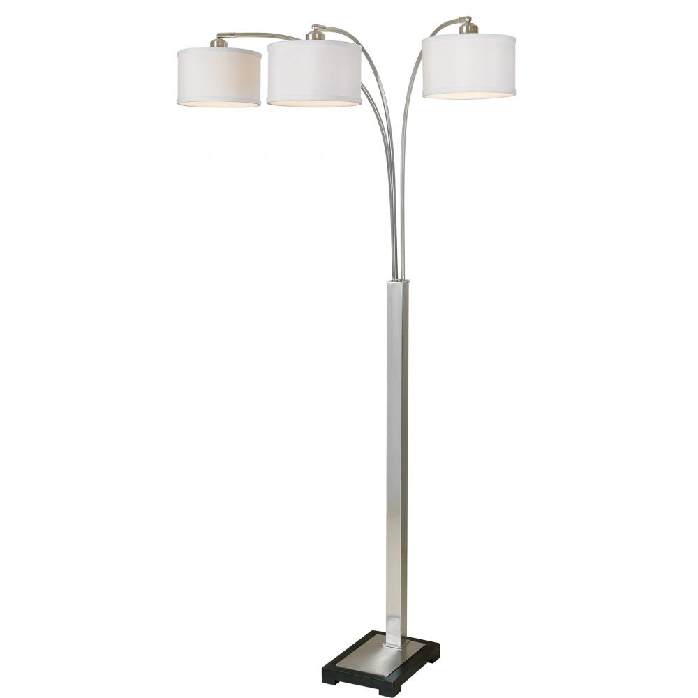 Uttermost Bradenton Nickel 3 Light Floor Lamp